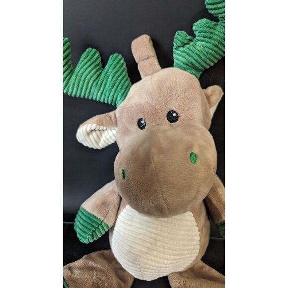 Kelly Toy Reindeer Plush Rattle Brown Tan Green Baby Christmas 12 in sewn eyes - Picture 4 of 7